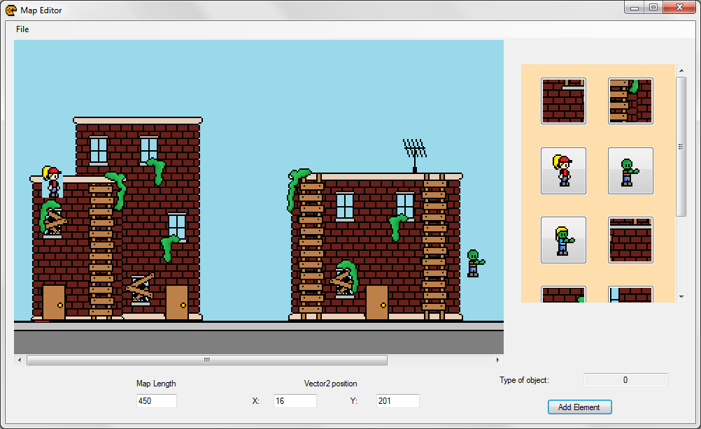 Screenshot of the level editor in action.